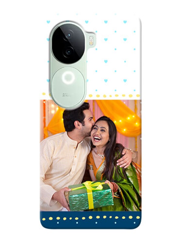 Custom iQOO Z9s 5G Phone Covers: White and Blue Abstract Design