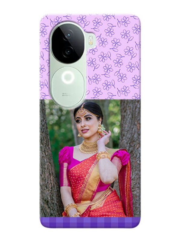 Custom iQOO Z9s 5G Mobile Cases: Purple Floral Design