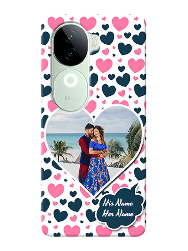Custom iQOO Z9s 5G Mobile Covers Online: Pink And Blue Heart Design