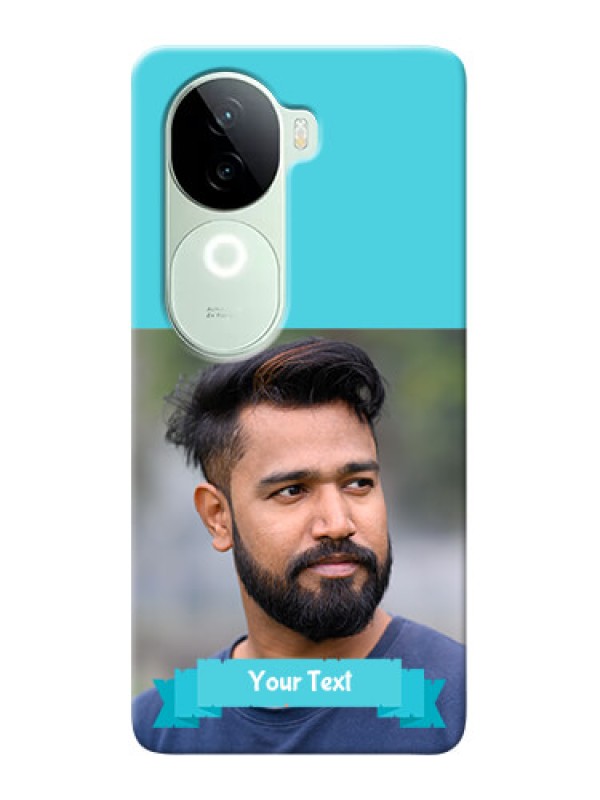 Custom iQOO Z9s 5G Personalized Mobile Covers: Simple Blue Color Design