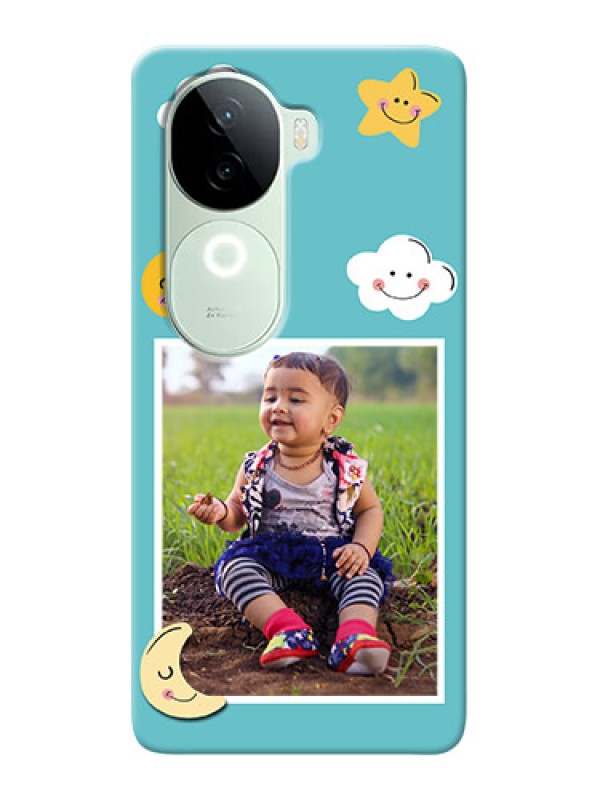 Custom iQOO Z9s 5G Personalised Phone Cases: Smiley Kids Stars Design