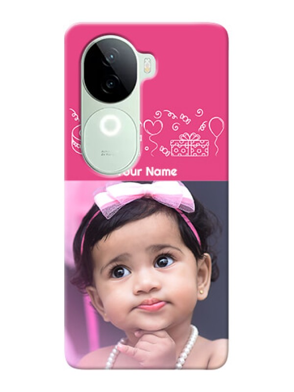 Custom iQOO Z9s 5G Custom Mobile Cover with Birthday Line Art Design