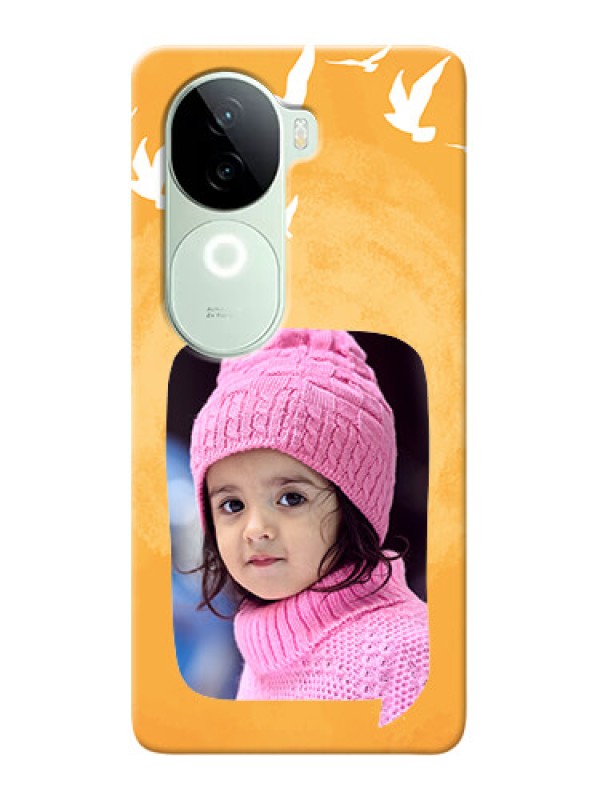 Custom iQOO Z9s 5G Phone Covers: Water Color Design with Bird Icons