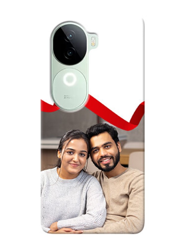 Custom iQOO Z9s 5G custom phone cases: Red Ribbon Frame Design