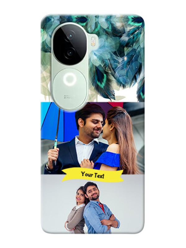 Custom iQOO Z9s 5G Phone Cases: Image with Boho Peacock Feather Design