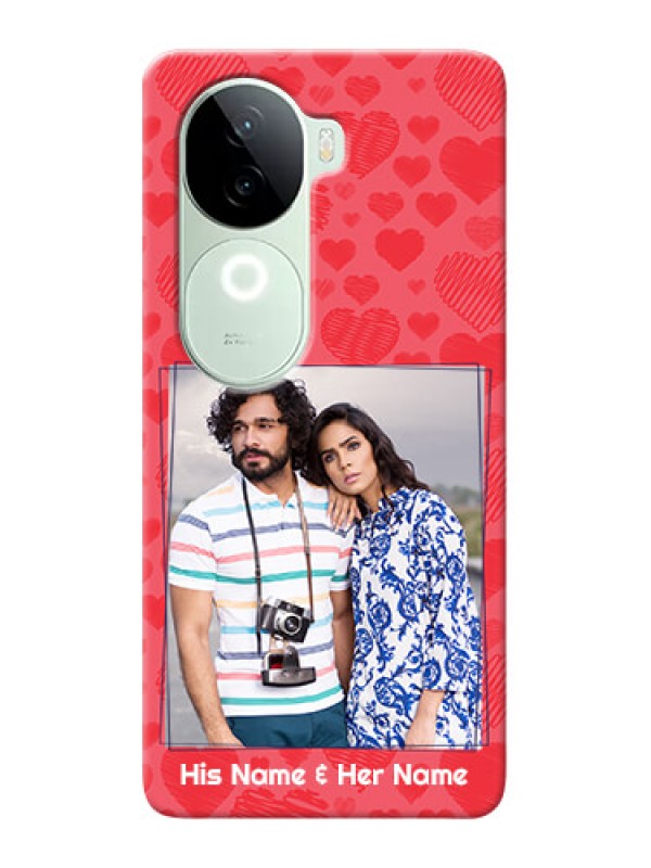 Custom iQOO Z9s 5G Mobile Back Covers: with Red Heart Symbols Design