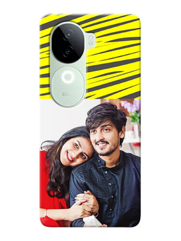 Custom iQOO Z9s 5G Personalised mobile covers: Yellow Abstract Design