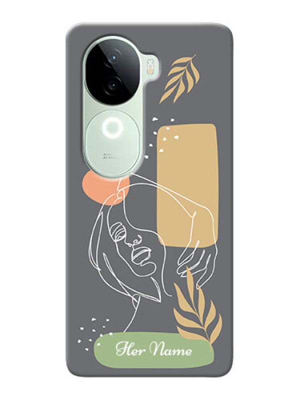 Custom iQOO Z9s 5G Custom Phone Case with Gazing Woman line art Design