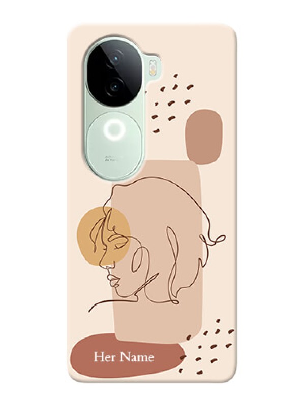 Custom iQOO Z9s 5G Photo Printing on Case with Calm Woman line art Design