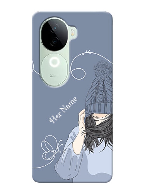 Custom iQOO Z9s 5G Custom Mobile Case with Girl in winter outfit Design