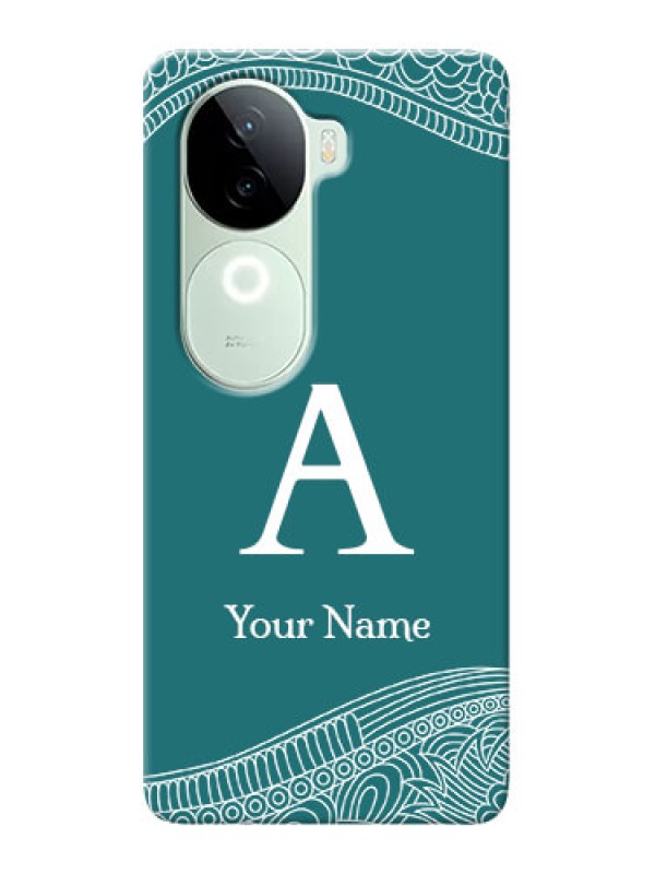 Custom iQOO Z9s 5G Personalized Phone Case with line art pattern with custom name Design