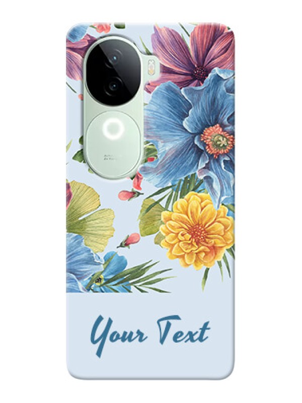 Custom iQOO Z9s 5G Custom Mobile Case with Stunning Watercolored Flowers Painting Design