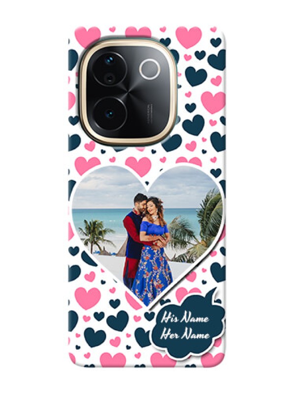 Custom iQOO Z9s Pro 5G Mobile Covers Online: Pink And Blue Heart Design
