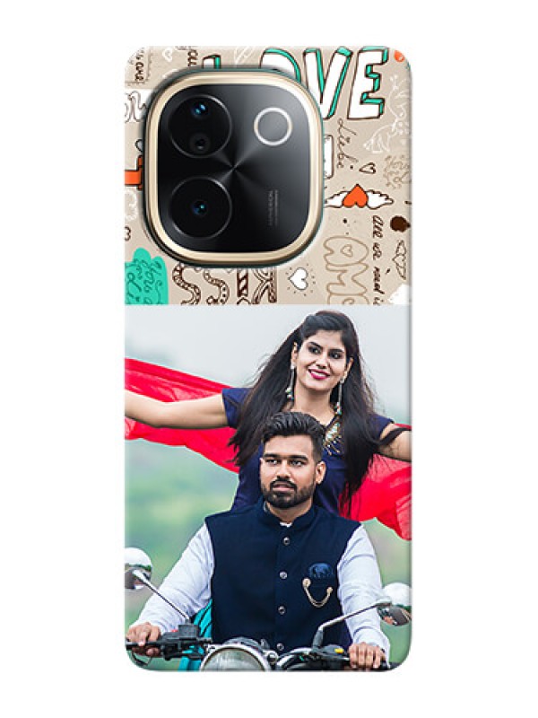 Custom iQOO Z9s Pro 5G Personalised mobile covers: Love Doodle Pattern