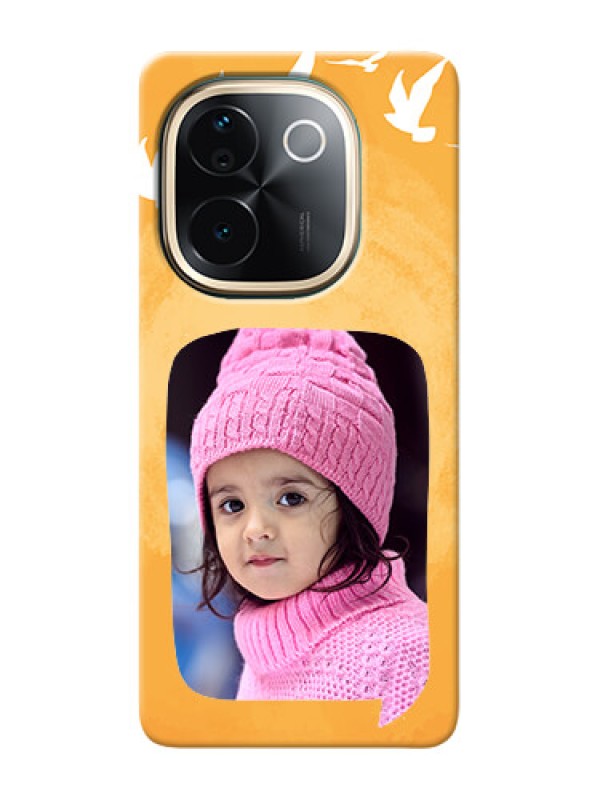 Custom iQOO Z9s Pro 5G Phone Covers: Water Color Design with Bird Icons