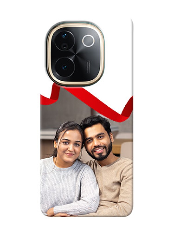 Custom iQOO Z9s Pro 5G custom phone cases: Red Ribbon Frame Design