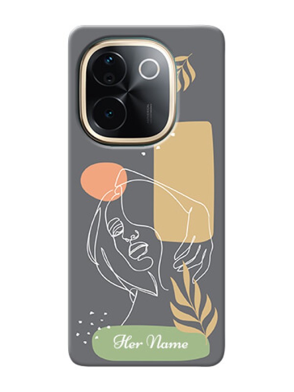 Custom iQOO Z9s Pro 5G Custom Phone Case with Gazing Woman line art Design