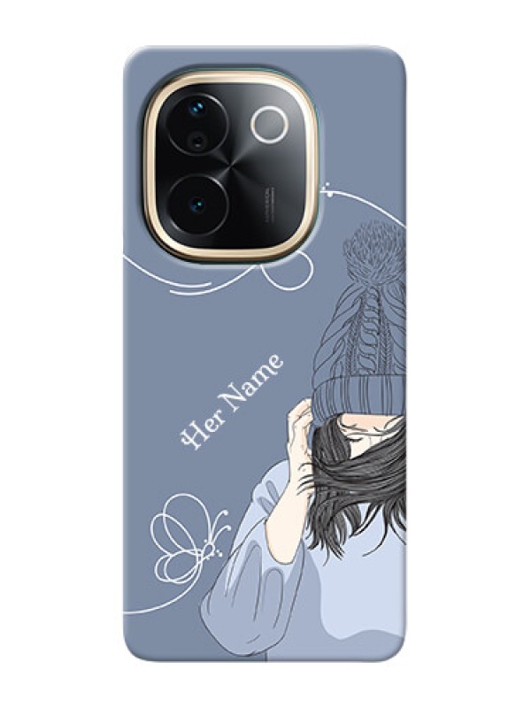 Custom iQOO Z9s Pro 5G Custom Mobile Case with Girl in winter outfit Design