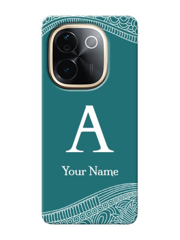 Custom iQOO Z9s Pro 5G Personalized Phone Case with line art pattern with custom name Design