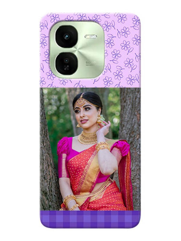 Custom iQOO Z9X 5G Mobile Cases: Purple Floral Design