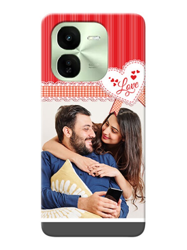 Custom iQOO Z9X 5G phone cases online: Red Love Pattern Design