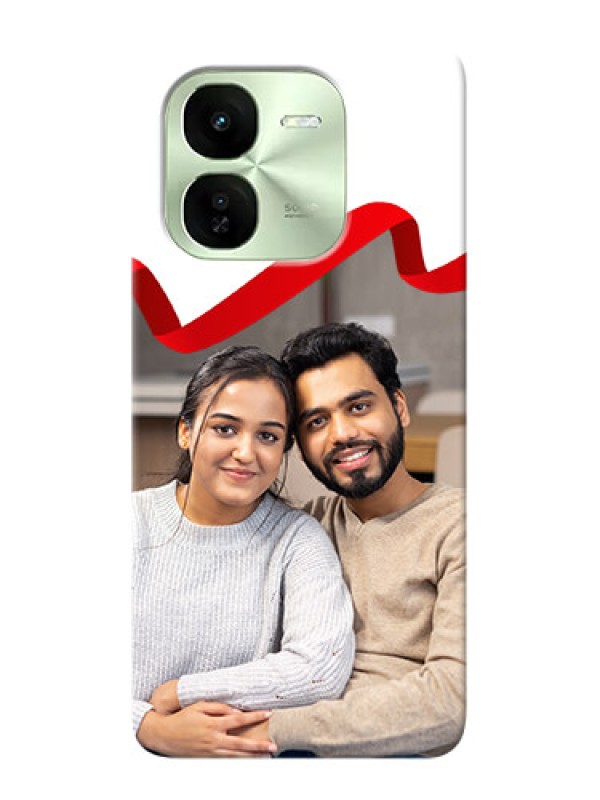 Custom iQOO Z9X 5G custom phone cases: Red Ribbon Frame Design