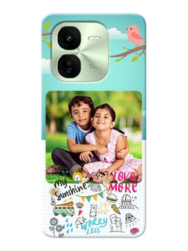 Custom iQOO Z9X 5G phone cases online: Doodle love Design