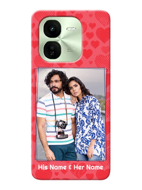 Custom iQOO Z9X 5G Mobile Back Covers: with Red Heart Symbols Design