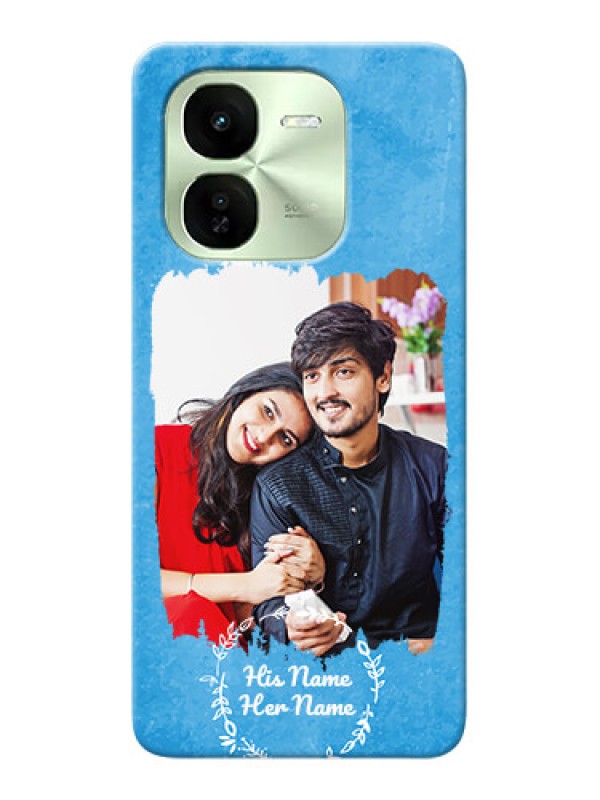 Custom iQOO Z9X 5G custom mobile cases: Blue Color Vintage Design