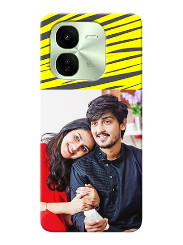 Custom iQOO Z9X 5G Personalised mobile covers: Yellow Abstract Design