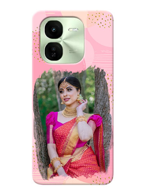 Custom iQOO Z9X 5G Phone Covers for Girls: Gold Glitter Splash Design