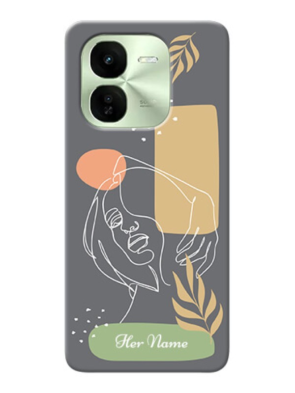 Custom iQOO Z9X 5G Custom Phone Case with Gazing Woman line art Design