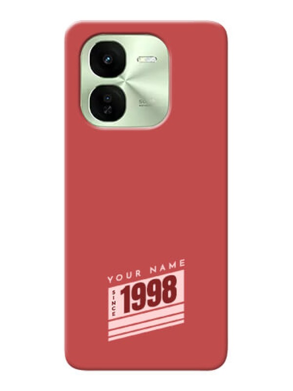 Custom iQOO Z9X 5G Custom Phone Case with Red custom year of birth Design