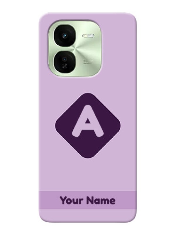 Custom iQOO Z9X 5G Custom Mobile Case with Custom Letter in curved badge Design