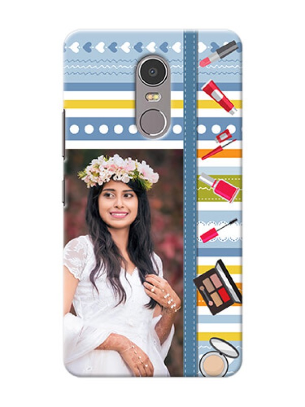 Custom Lenovo K6 Note hand drawn backdrop with makeup icons Design