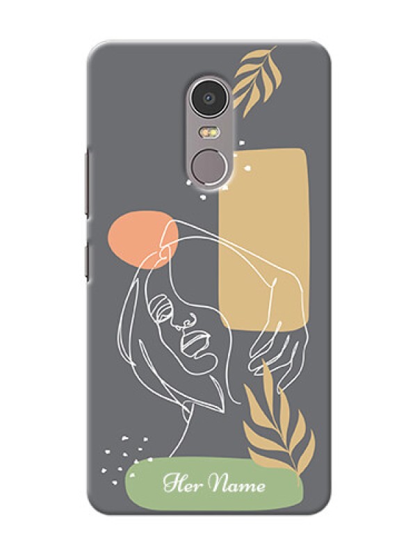 Custom Lenovo K6 Note Phone Back Covers: Gazing Woman line art Design