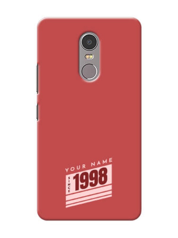 Custom Lenovo K6 Note Phone Back Covers: Red custom year of birth Design