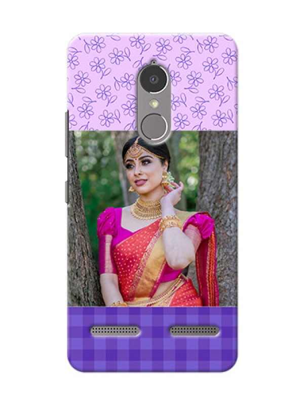 Custom Lenovo Vibe K6 Power Floral Design Purple Pattern Mobile Cover Design
