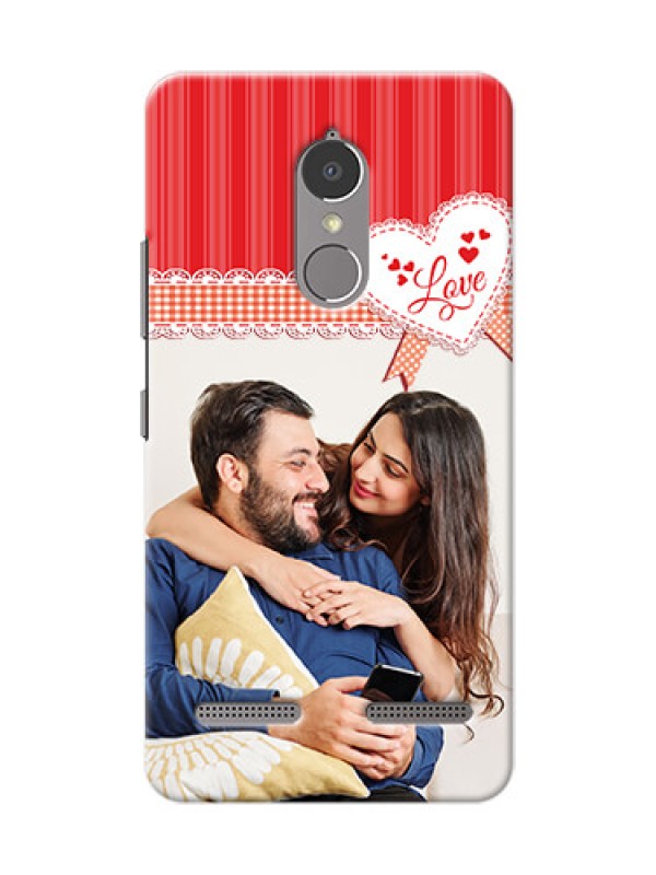Custom Lenovo Vibe K6 Power Red Pattern Mobile Cover Design