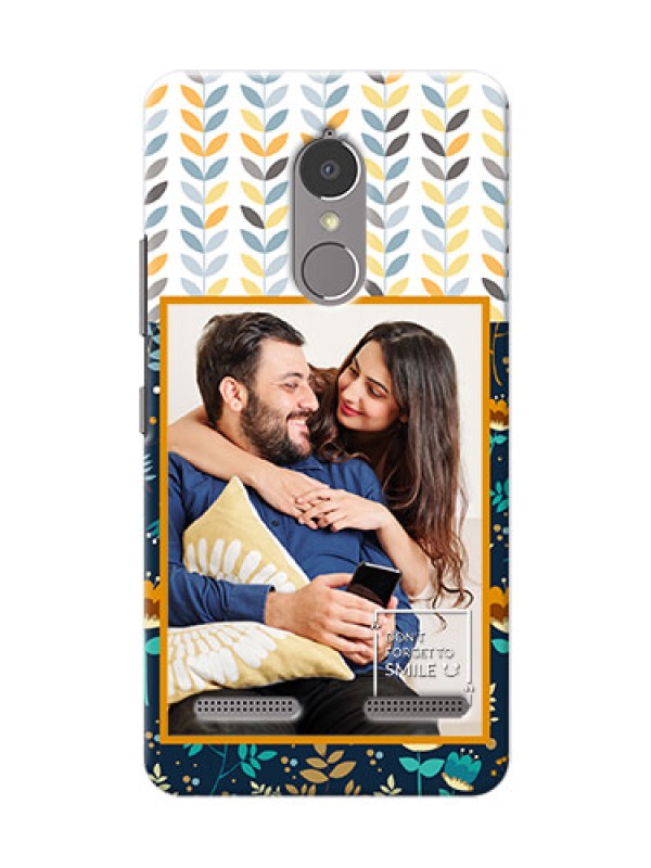 Custom Lenovo Vibe K6 Power seamless and floral pattern design with smile quote Design