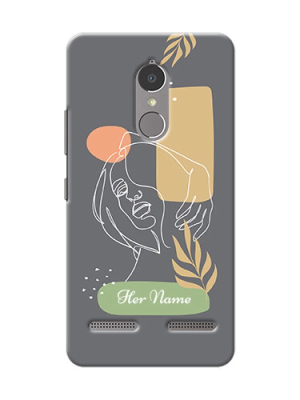Custom Lenovo K6 Power Phone Back Covers: Gazing Woman line art Design