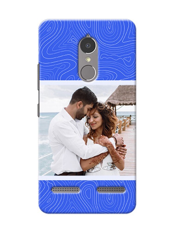Custom Lenovo K6 Power Mobile Back Covers: Curved line art with blue and white Design