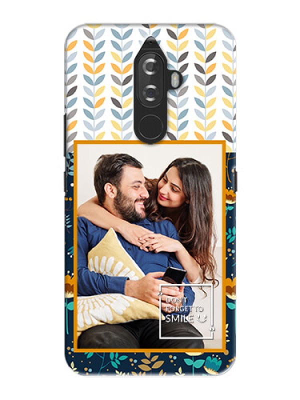 Custom Lenovo K8 Note seamless and floral pattern design with smile quote Design