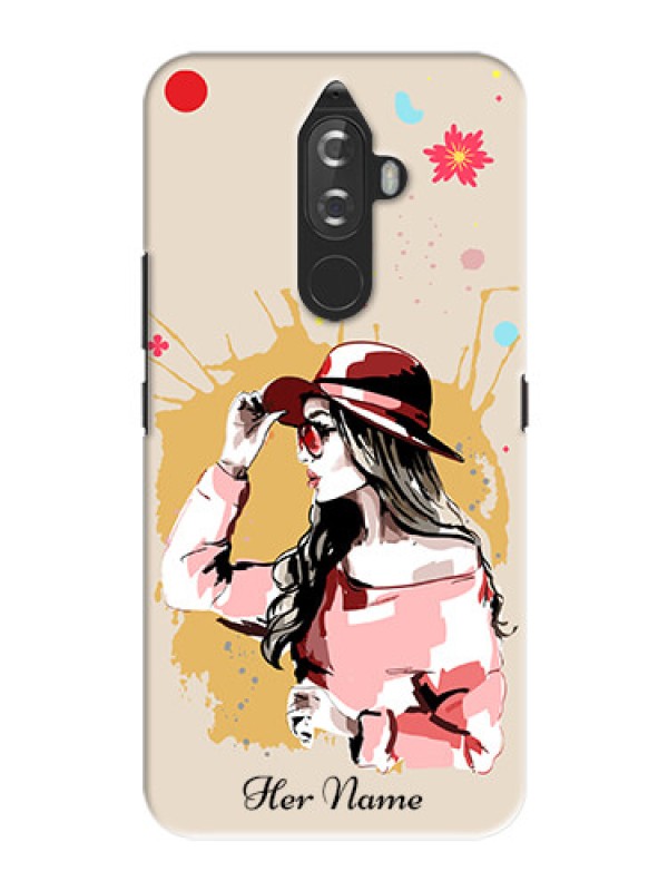 Custom Lenovo K8 Note Back Covers: Women with pink hat Design