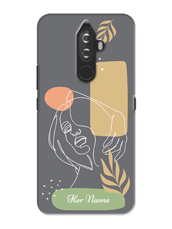 Custom Lenovo K8 Note Phone Back Covers: Gazing Woman line art Design