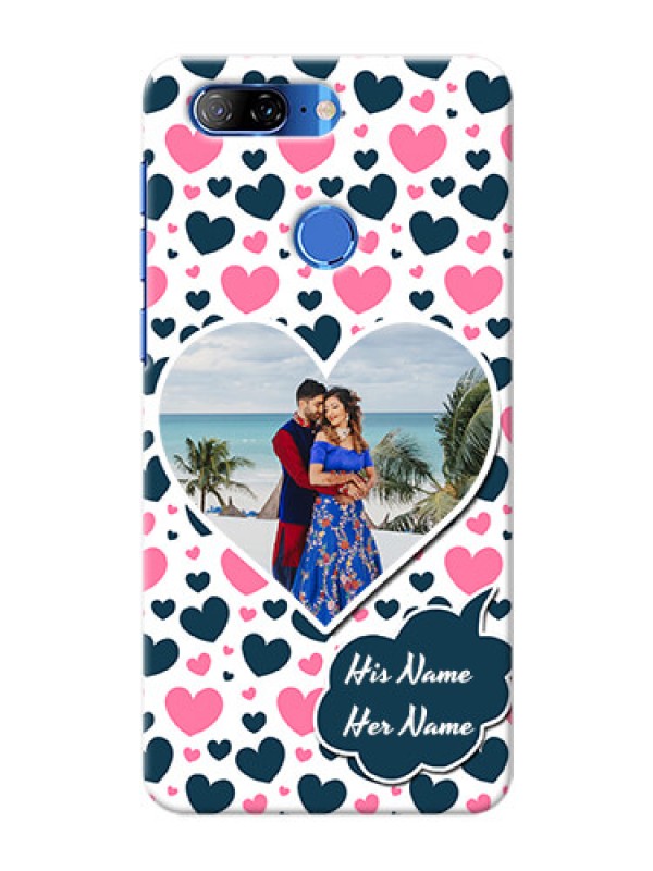Custom Lenovo K9 Mobile Covers Online: Pink & Blue Heart Design