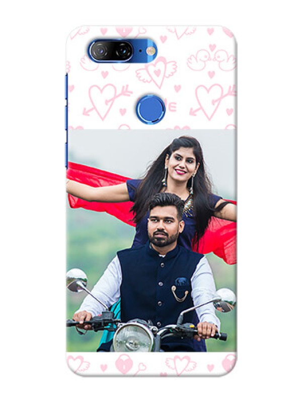 Custom Lenovo K9 personalized phone covers: Pink Flying Heart Design