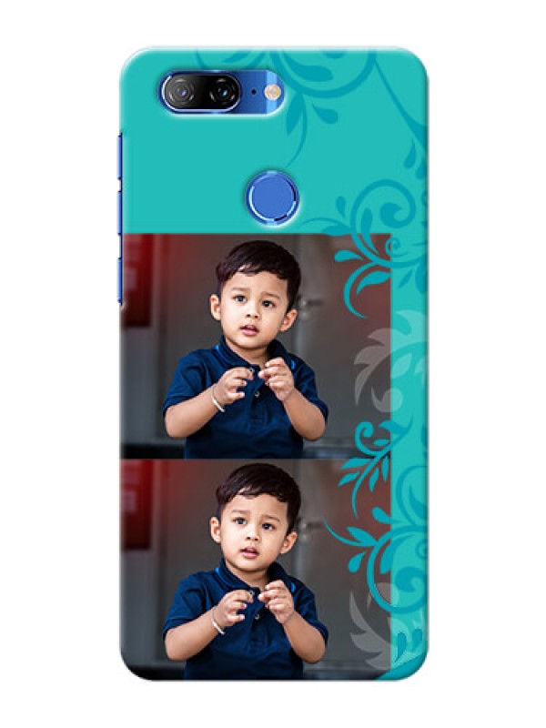 Custom Lenovo K9 Mobile Cases with Photo and Green Floral Design 