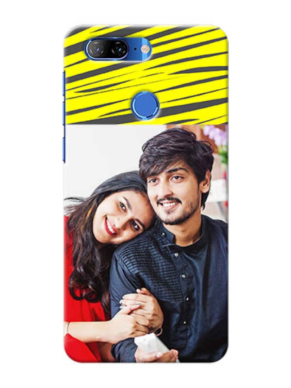 Custom Lenovo K9 Personalised mobile covers: Yellow Abstract Design