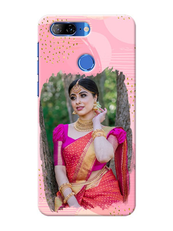 Custom Lenovo K9 Phone Covers for Girls: Gold Glitter Splash Design